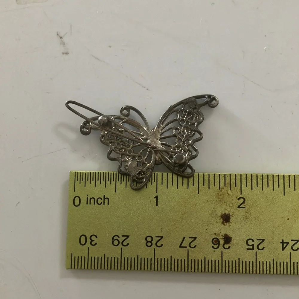 FINAL MARKDOWN Vintage filigree butterfly barrette